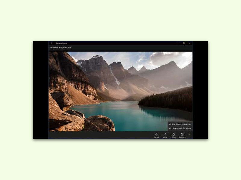 Fotos aus dem Sperr-Bildschirm von Windows 10 downloaden