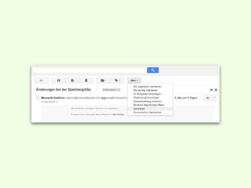 eMail-Unterhaltungen in Gmail stumm schalten