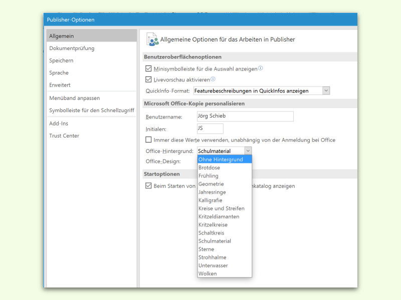 Hintergrund der Kopf-Zeile von Word, Excel und Co. entfernen