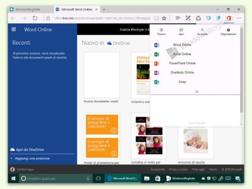 Leichterer Zugriff auf Office Online via Microsoft Edge