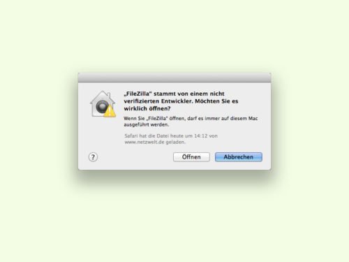 Mac-Programme trotz fehlender Signatur öffnen