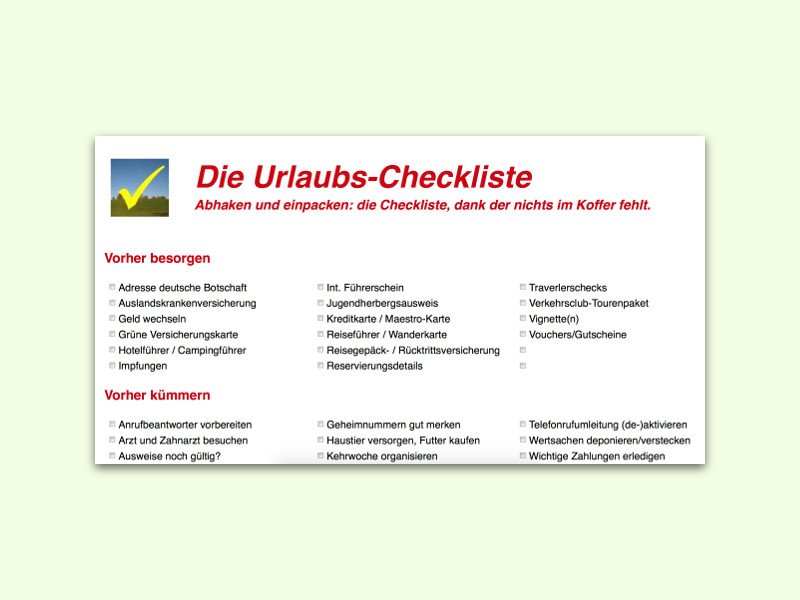 urlaubs-checkliste
