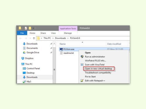 Windows 10: Datei auf neuem virtuellem Desktop bearbeiten