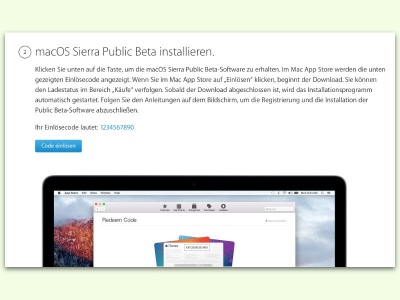 GRATIS: Vorschau-Version von macOS Sierra laden