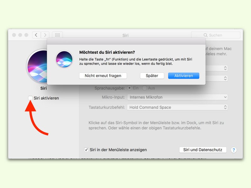 macOS Sierra: Siri nachträglich aktivieren