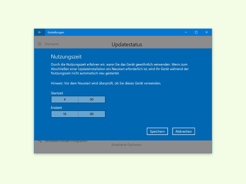 Updates nur dann installieren, wenn der PC nicht genutzt wird
