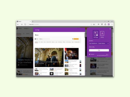 Edge-Browser: Inhalte als OneNote-Notizen speichern