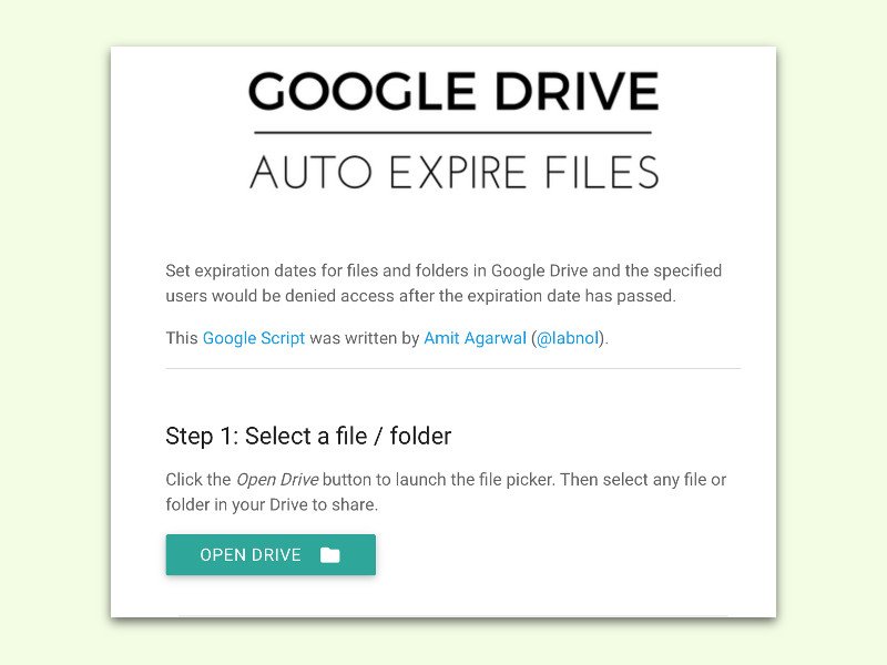 Link-Freigaben in Google Drive automatisch ablaufen lassen