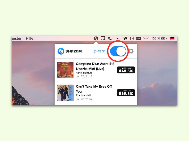 Musik-Erkennung von Shazam für eine Weile pausieren