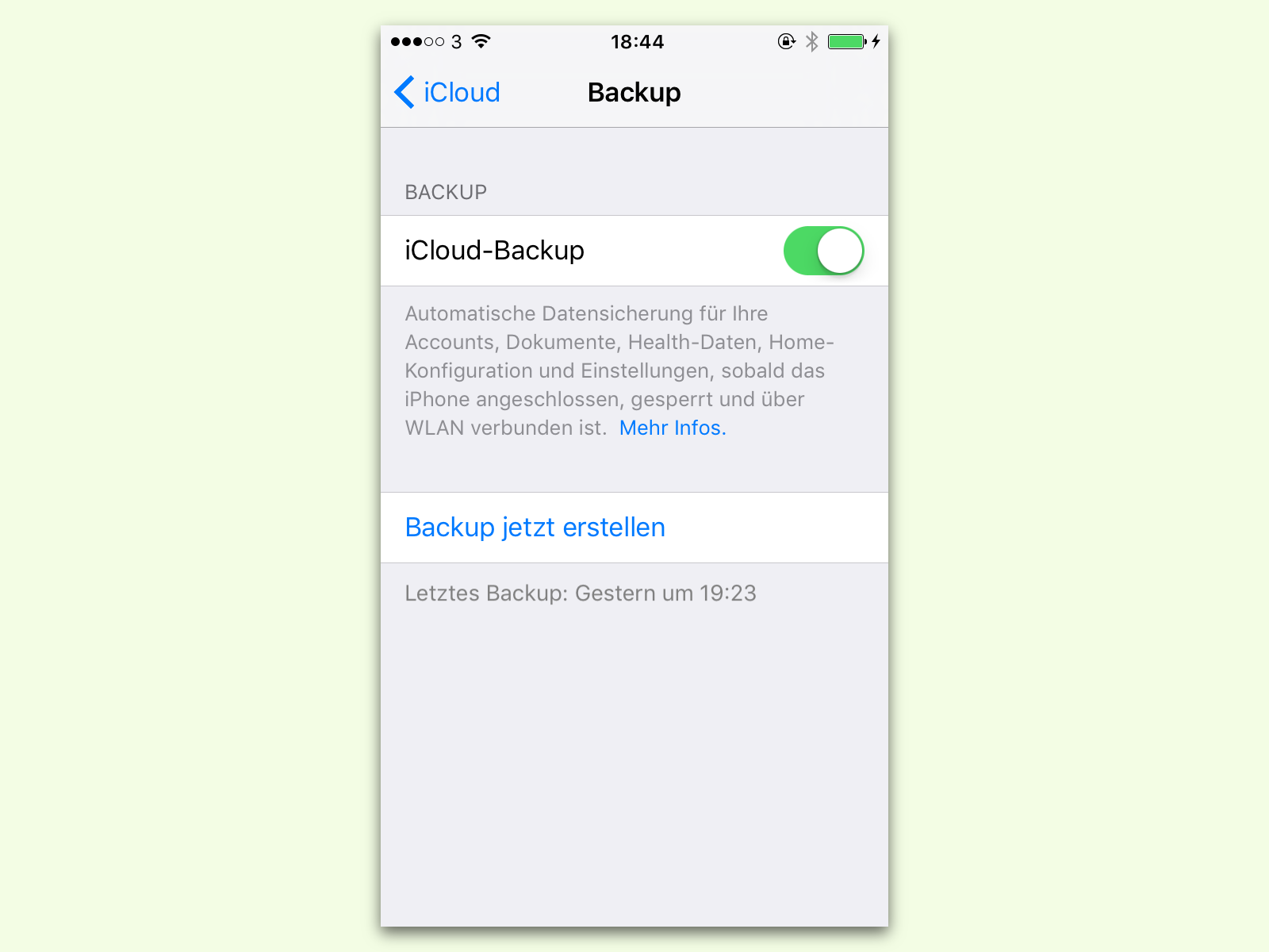 Inhalte des alten iPhones in iCloud sichern