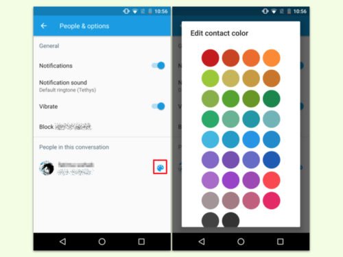 Android-Messenger: Eigene Farbe für Kontakte