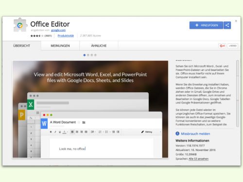 Office-Dateien mit Google bearbeiten