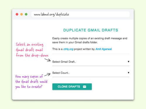 Entwurf in Gmail duplizieren