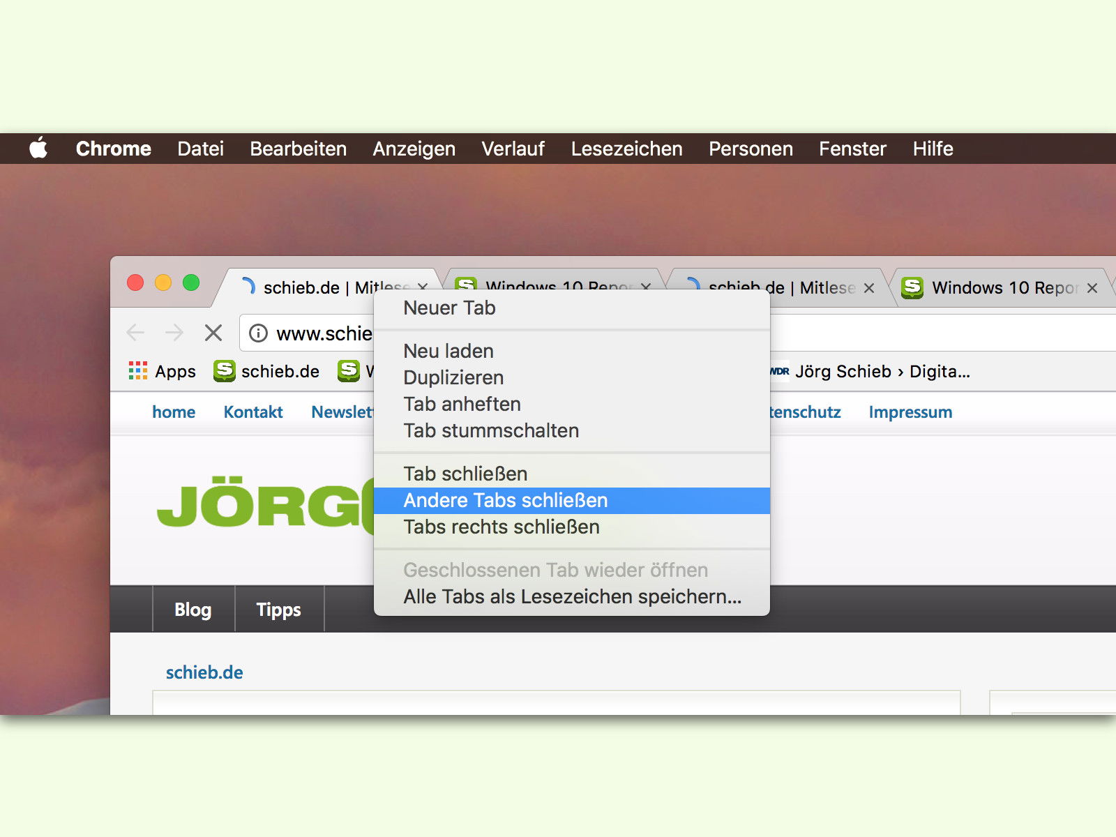 Chrome-Tabs aufräumen