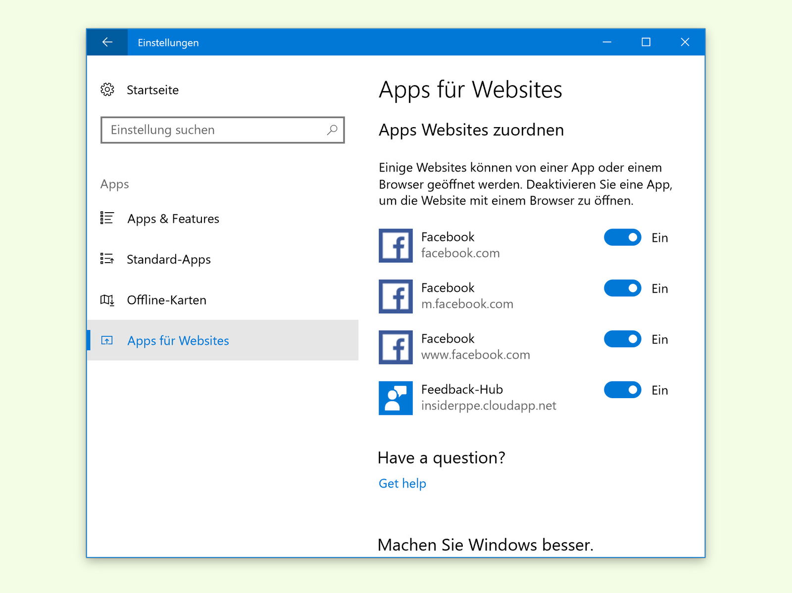 Apps für Websites