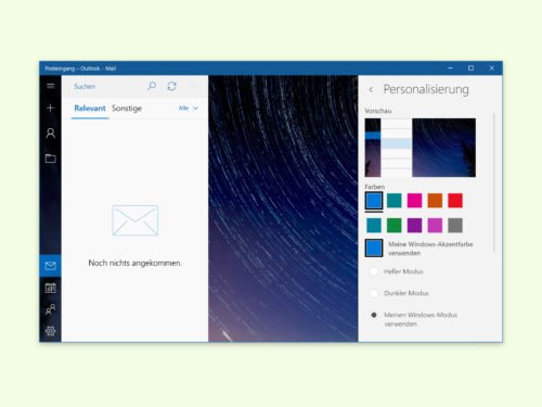 Windows 10: Mail-App einfärben
