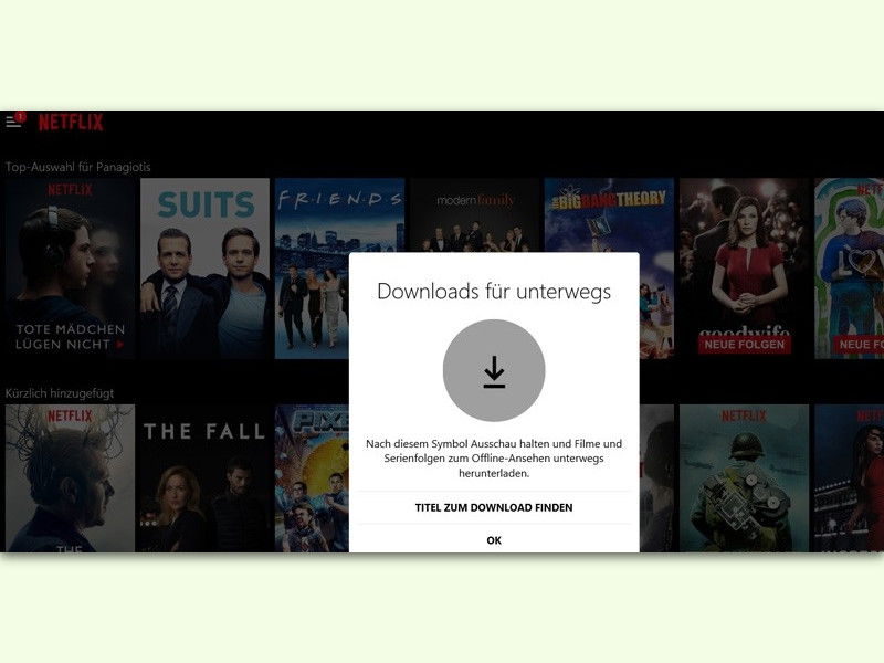 Windows 10: Netflix-Inhalte downloaden