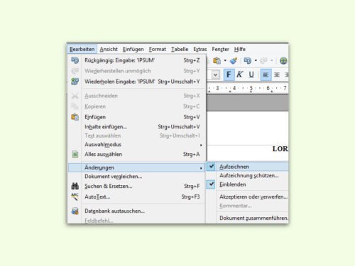 Änderungen verfolgen in OpenOffice-Dateien