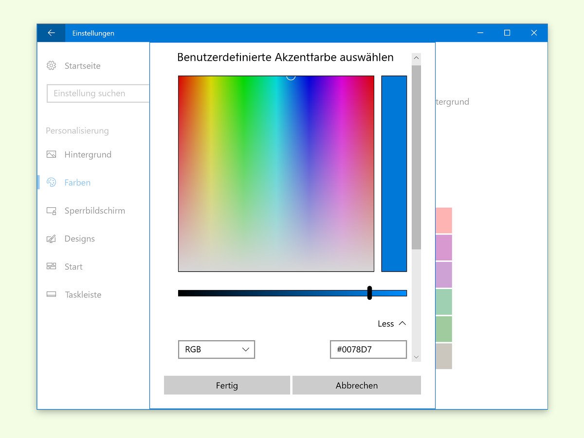 Windows 10 Creators Update: Farb-Design anpassen