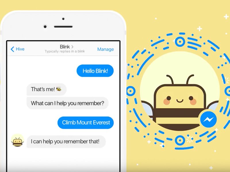 Chatbot “Blink The Bee” als Erinnerungsliste