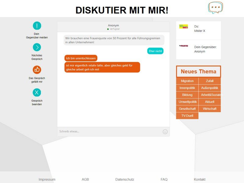 Diskutier Mit Mir: Chat-Roulette zur Bundestagswahl