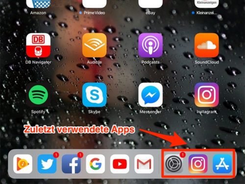 Zuletzt verwendete Apps im Dock in iOS 11 ausblenden
