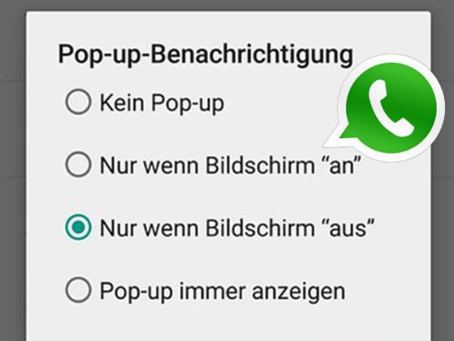 Pop-up-Benachrichtigungen in WhatsApp aktivieren