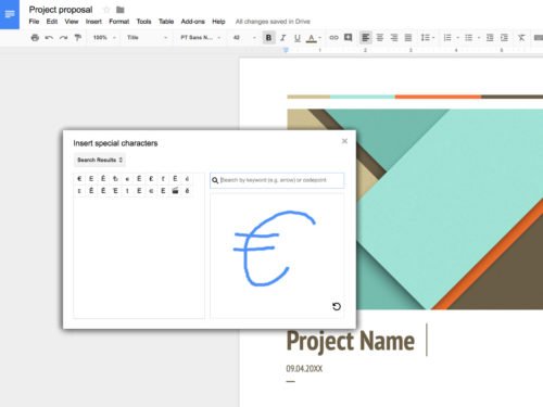 Google Docs: Symbol zeichnen und einfügen