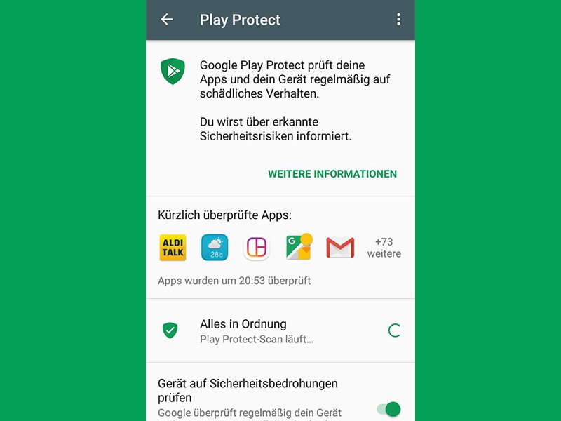 Google Play Protect auf Android Smartphones aktivieren