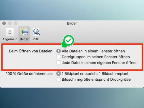 Mehrere Bilder in einem Vorschau-Fenster auf dem Mac öffnen