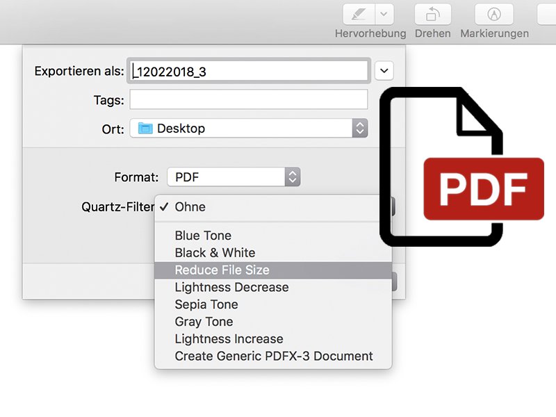 PDF-Dateien auf dem Mac komprimieren