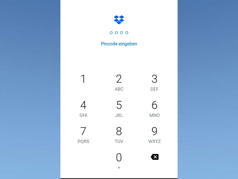 Dropbox-Inhalt durch Pincode schützen