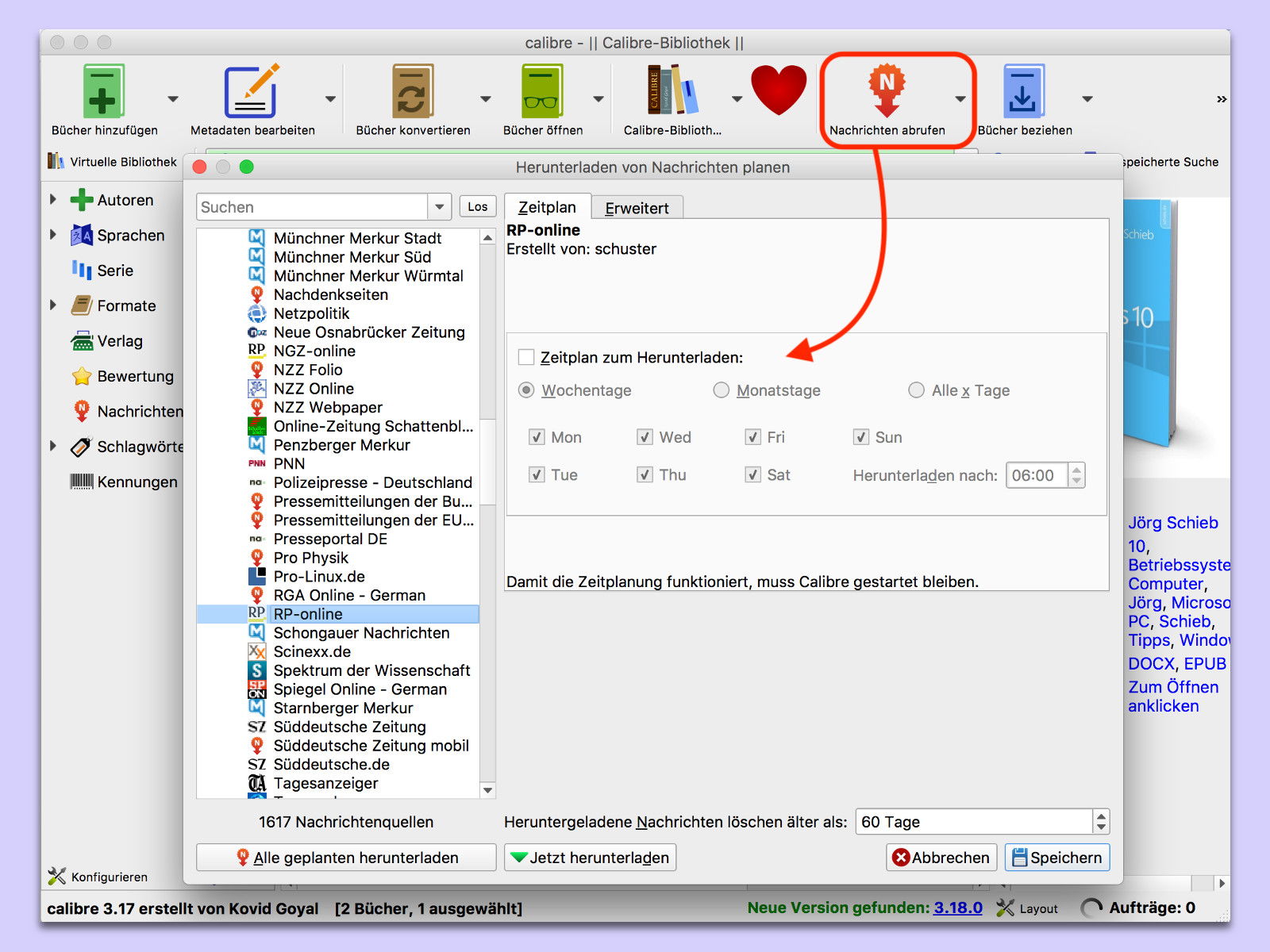 calibre-nachrichten-lesen