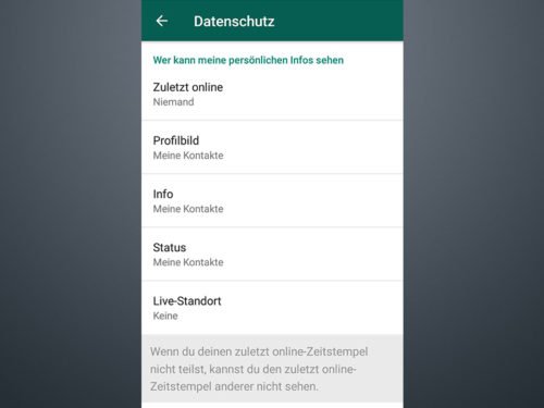 Profilbild und Status in WhatsApp verbergen