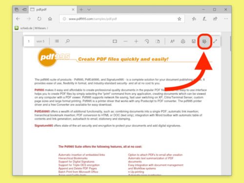 PDF-Formulare speichern in Edge