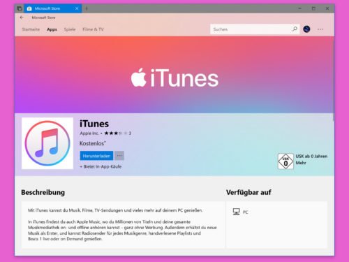 iTunes aus dem Microsoft Store installieren