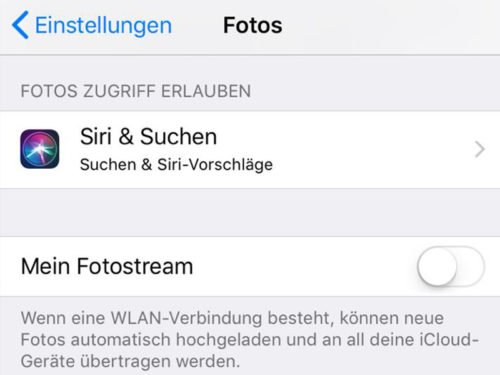 So verhindern Sie, dass Siri auf Foto-Informationen zugreift