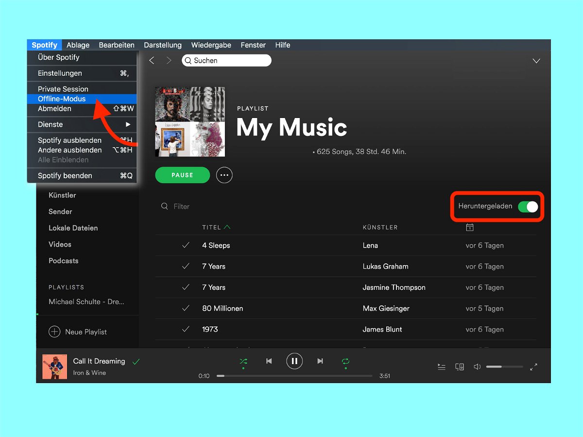 #Spotify-Musik am Desktop offline hören