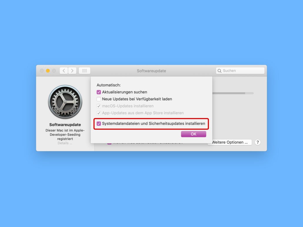 macOS: Sicherheits-Updates automatisch installieren