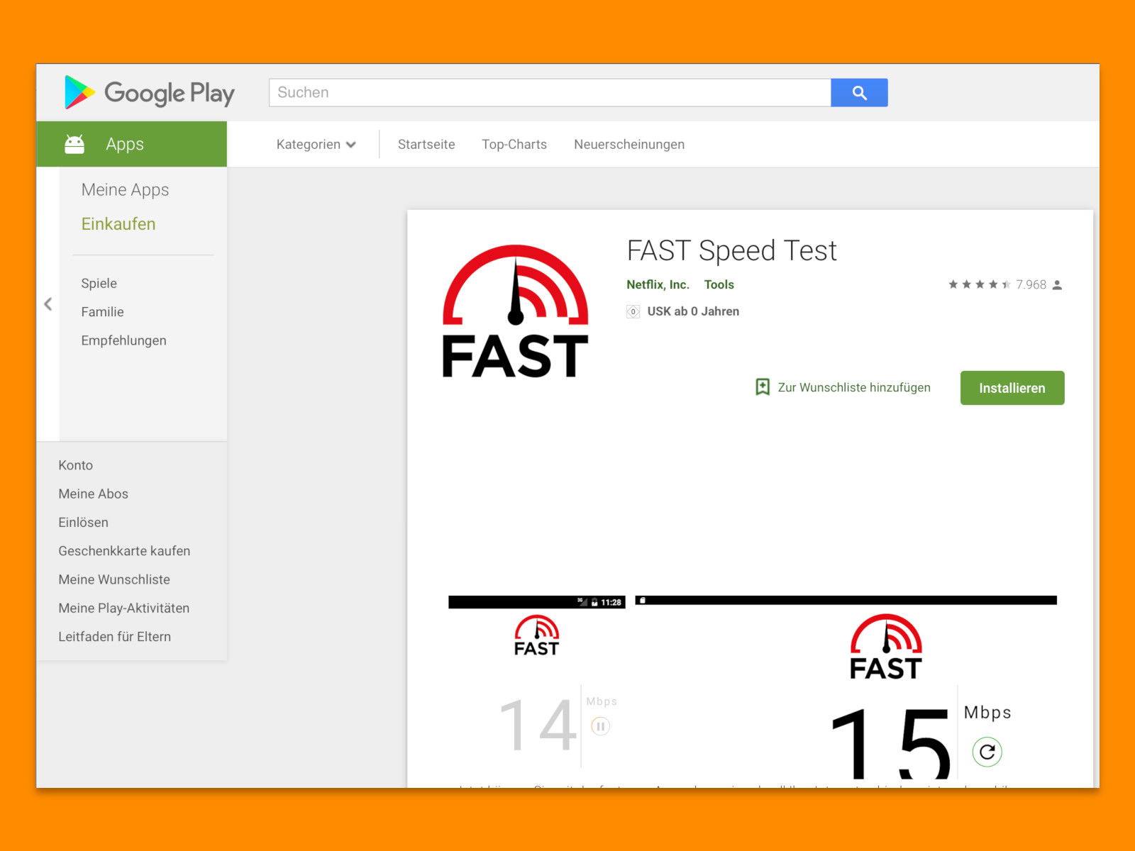 Speed-Test mit Upload-Daten