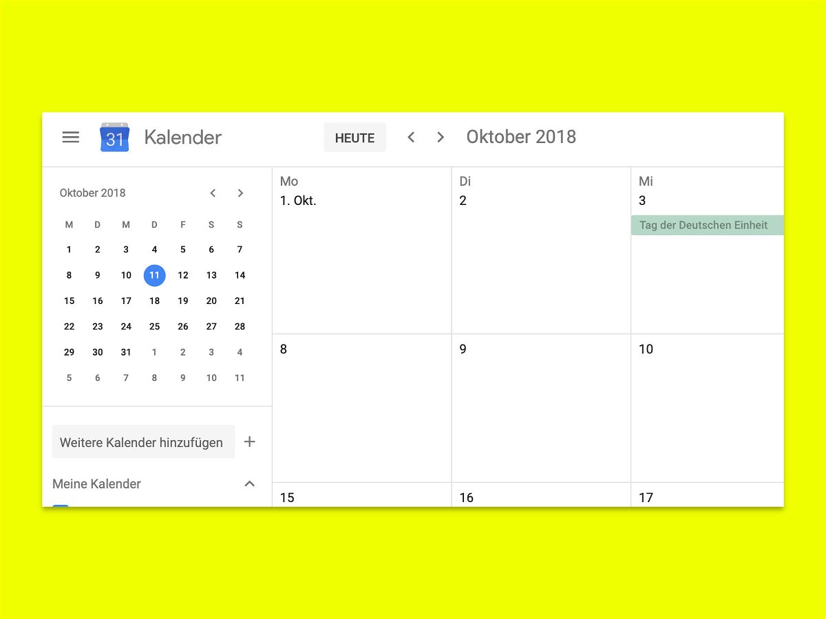 Abwesenheits-Modus bei Google-Kalender