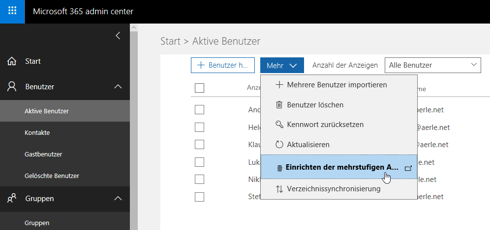 Nutzen der mehrstufigen Authentifizierung bei Office 365