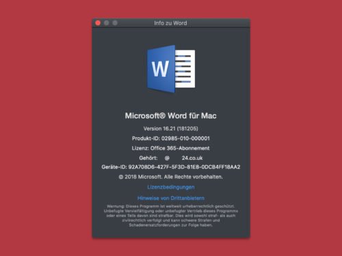 , Office für Mac: Abo-Details herausfinden