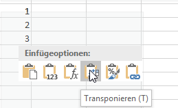 In Excel Spalten in Zeilen umwandeln und umgekehrt