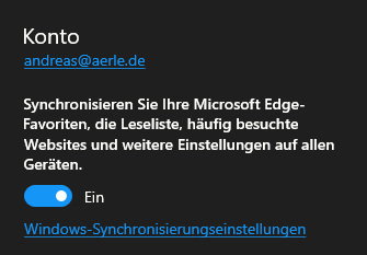 Synchronisation von Favoriten unter Windows 10