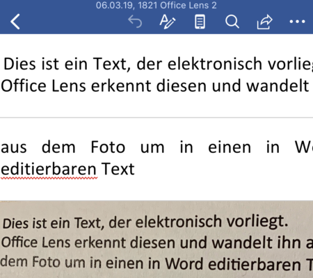 Mobile Texterkennung: Office Lens