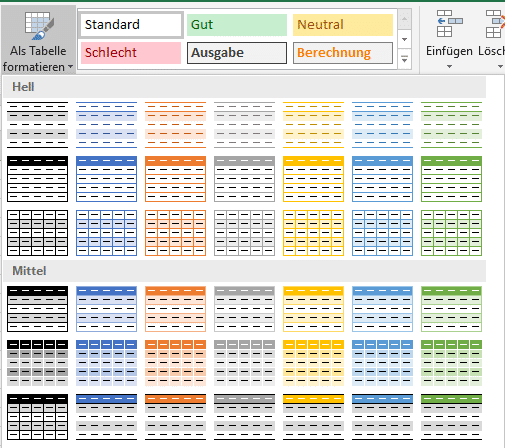 Zellen in Excel abwechselnd einfärben