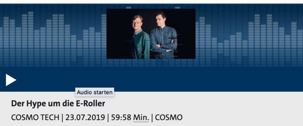 CosmoTech Podcast, Folge 7: Die eScooter sind los