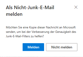 Mails aus dem Junk-Filter entfernen