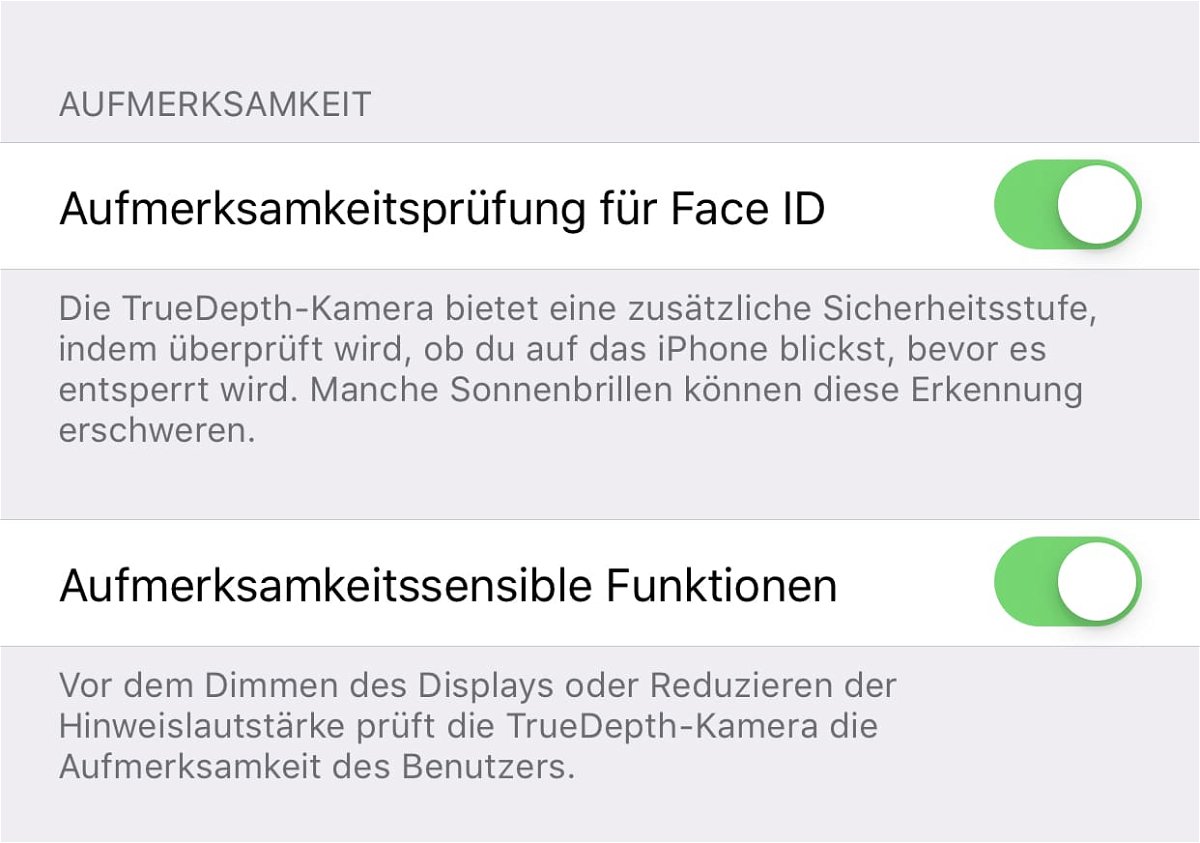 Verbessern der Erkennung von Face ID bei iPhone und iPad